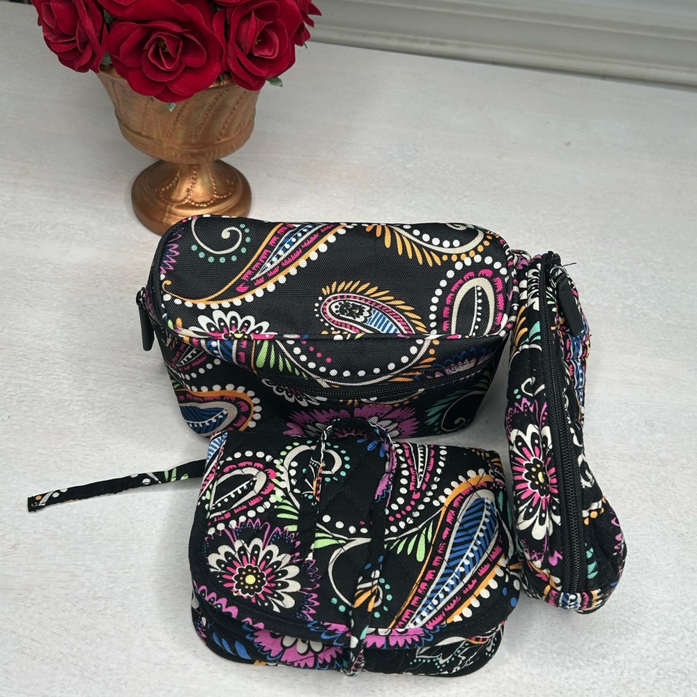 3 Piece Vera Bradley Bag Set, Bandana Print, EUC